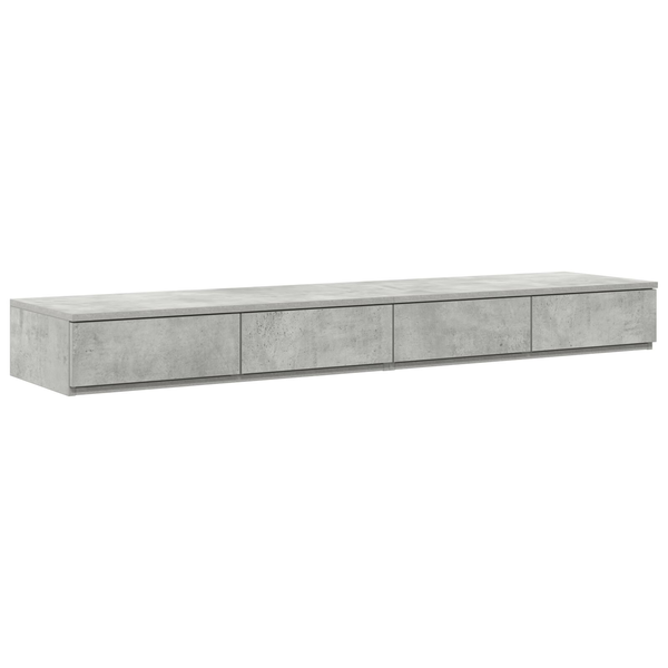 Sertare pentru pat în gri beton, 140x36.5x16.5 cm, realizat din lemn prelucrat