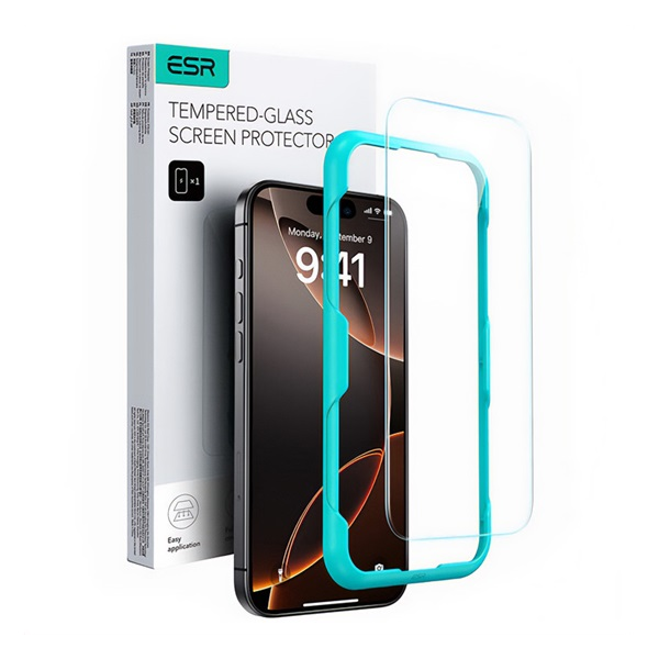 ESR képernyővédő üveg (2.5D, 0.33mm, 9H + segédkeret) FEKETE Apple iPhone 16 Pro Max (GP-164283) (GP-164283)