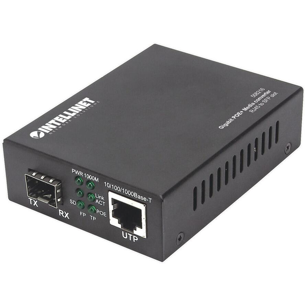 Intellinet 508216 netværksomformer til medie 1000 Mbit/s Sort