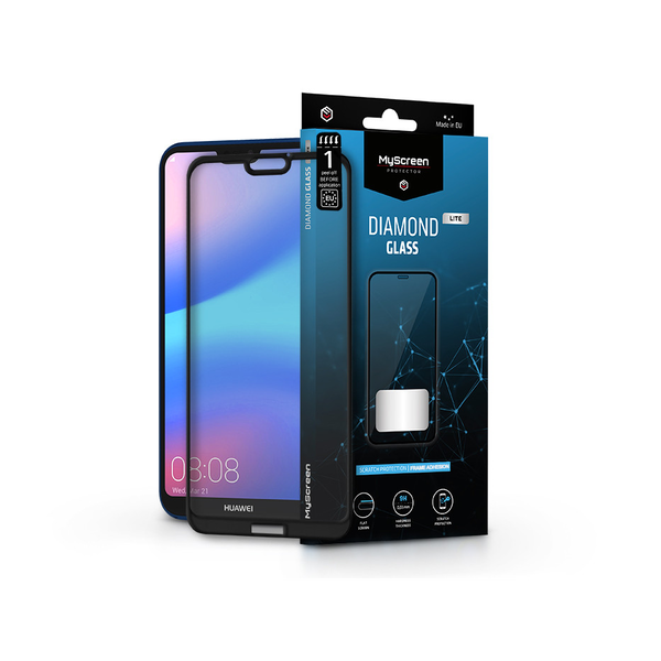 Защитно фолио MyScreen Protector, Съвместим с Huawei P20 Lite, Защитено стъкло, Прозрачен, Черен