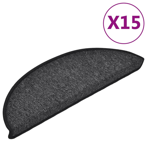 vidaXL Nakładki na schody, 15 szt., 56 x 17 x 3 cm, antracytowe