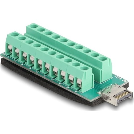 Delock USB E-típusú A kulcsos USB dugó - Csatlakozóblokkos adapter 20 tűs