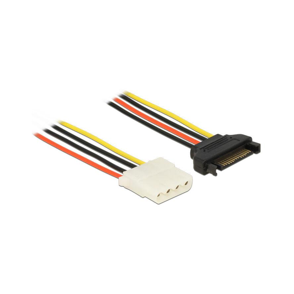 DELOCK Stromkabel SATA 15pin -> Molex 4pin Bu/Bu 0.30m