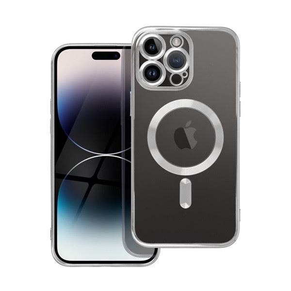 Electro Mag Apple iPhone 14 Pro Max MagSafe szilikon tok ezüst (74787) (EM74787)