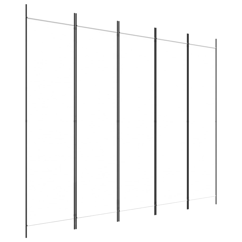 fehér 5 paneles paraván 250x200 cm szövet (350186)