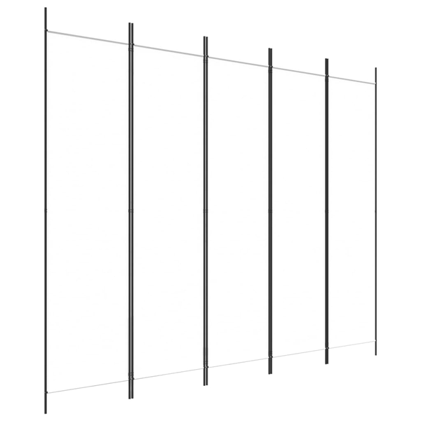 fehér 5 paneles paraván 250x200 cm szövet