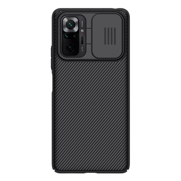 NILLKIN CAMSHIELD műanyag telefonvédő (szilikon keret, közepesen ütésálló, kamera védelem, csíkos) FEKETE [Xiaomi Redmi Note 10 Pro 4G] (5996591062709)