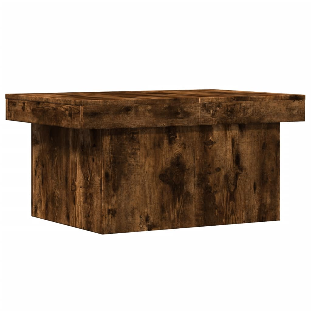 füstös tölgyszínű szerelt fa dohányzóasztal 100x55x40 cm (840874)