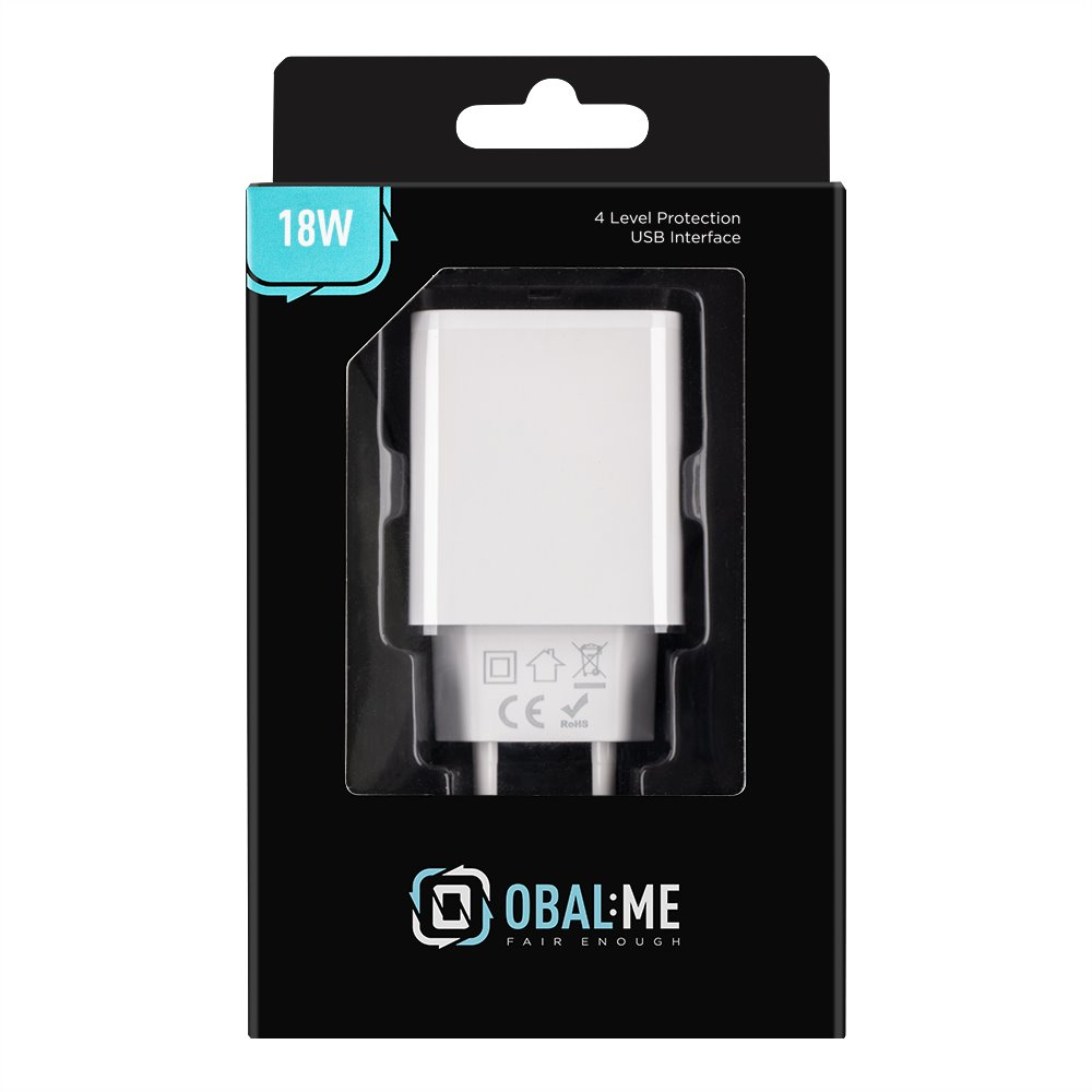 OBAL:ME 18W1UWH USB-A Hálózati töltő - Fehér (18W) (18W1UWH)