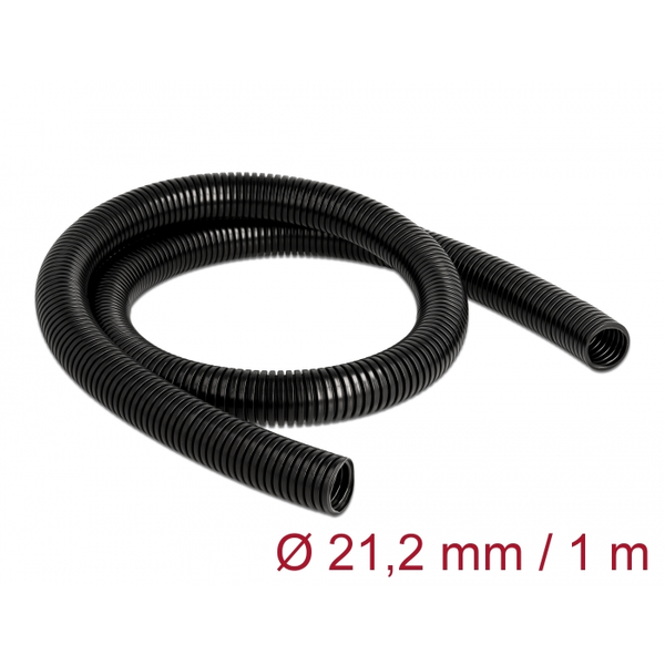 DELOCK Kabelschutzschlauch 1 m x 21,2 mm schwaz