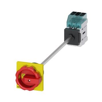 Siemens 3LD3248-0TK53 11kW szerelő lapra kivezetett hajtással piros-sárga kar főkapcsoló