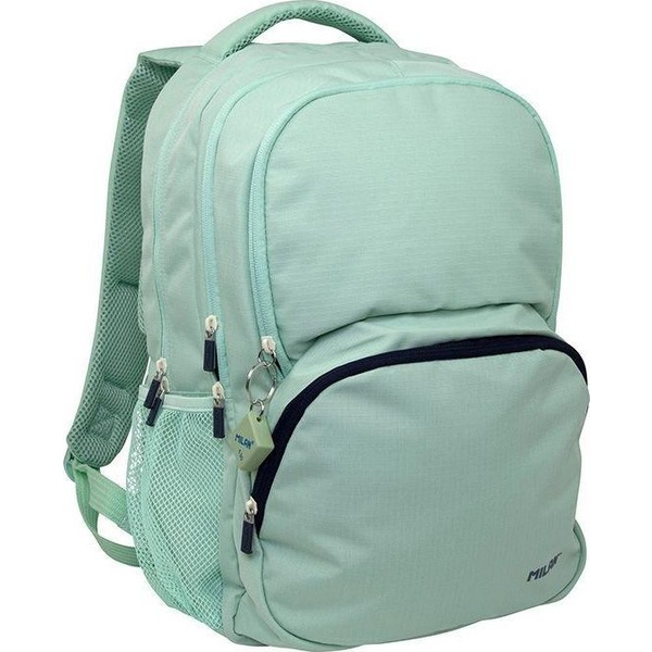 Mochila Escolar 4 Cremalleras Serie 1918 Verde
