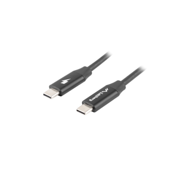 Кабел USB-C към USB-C Lanberg, 0,5 м, Quick Charge 4.0, черен