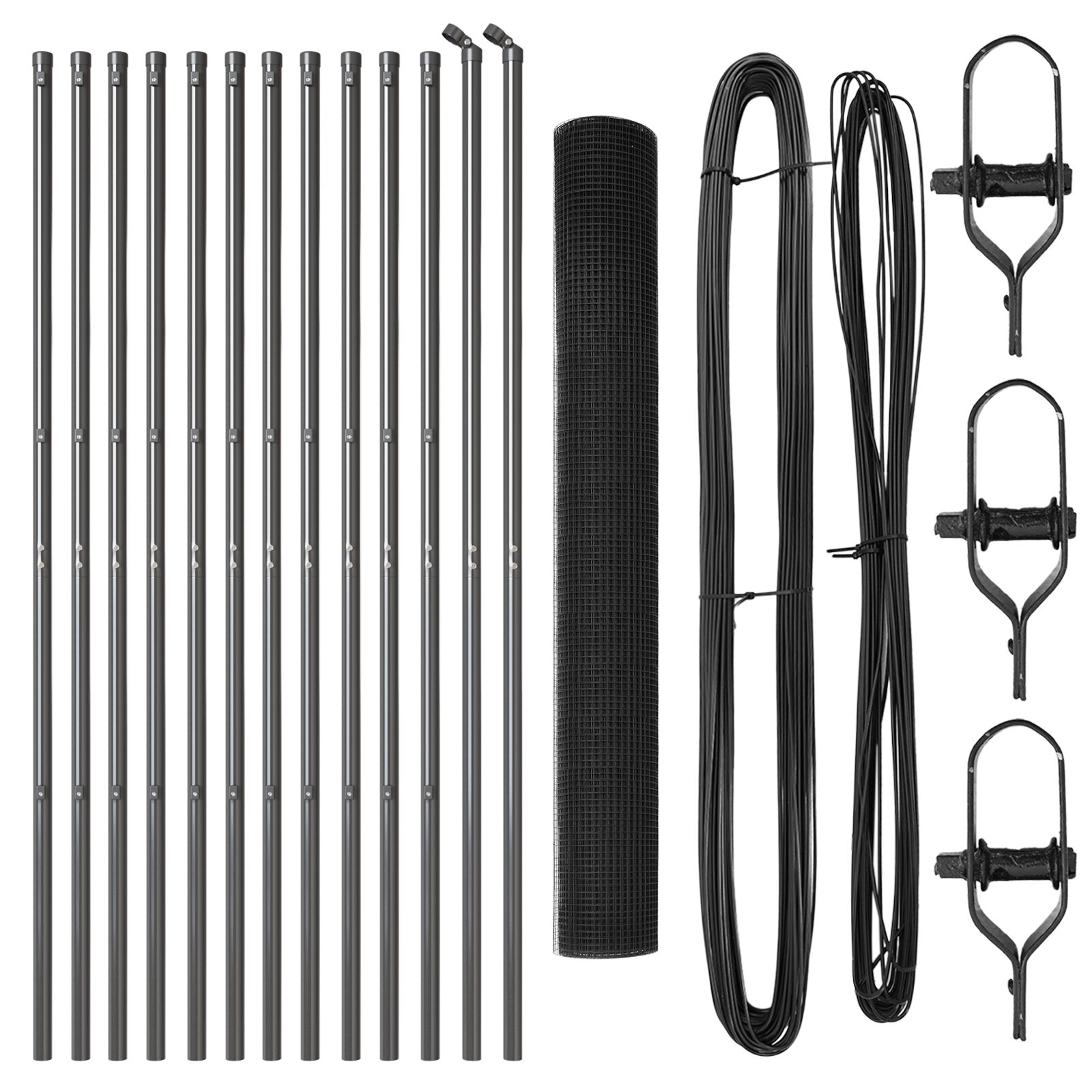 Szürke Fém Kerítésoszlop Szett 2 db 25 x 1 m Tartós Minimalista (3351843)