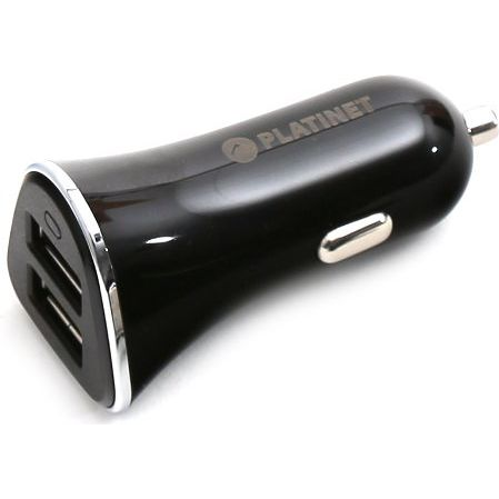 Platinet car charger + cable 2xUSB 3400mA, black (43719)