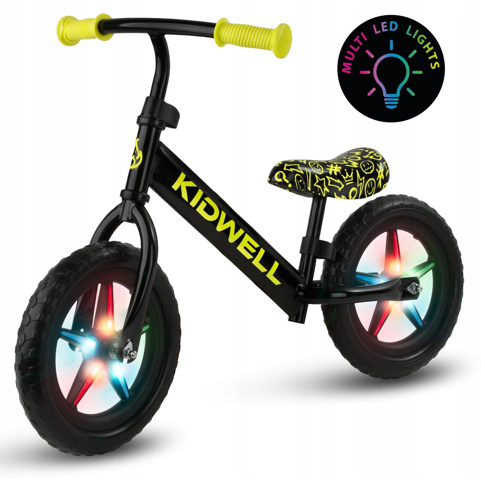 Kidwell Rebel LED futóbicikli, neon sárga (Ż-KIDW-RO-03-42)