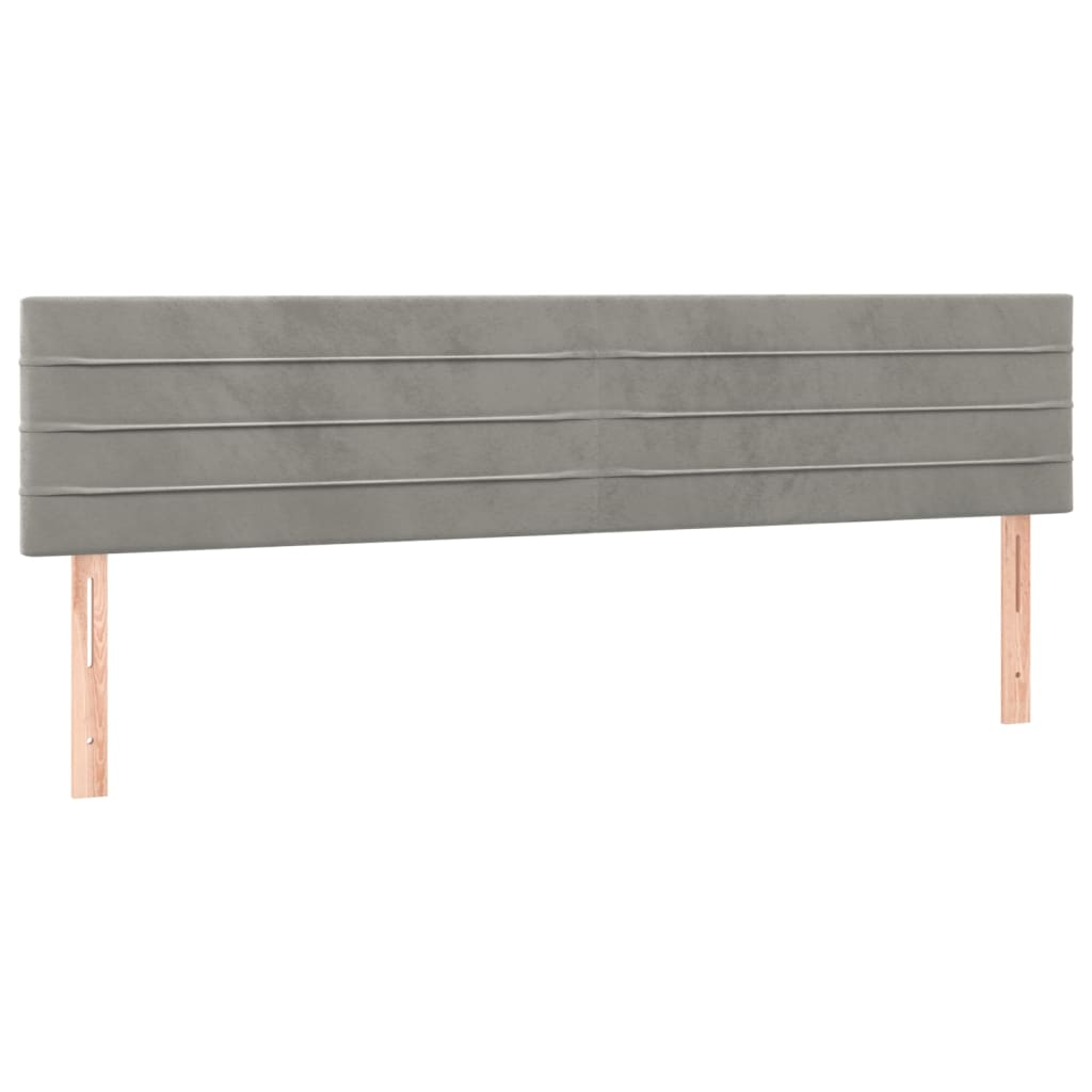 2 db világosszürke bársony fejtámla 100x5x78/88 cm (346194)