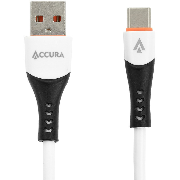 Accura USB-A apa - USB-C apa 2.0 Adat és töltő kábel - Fehér (1m)