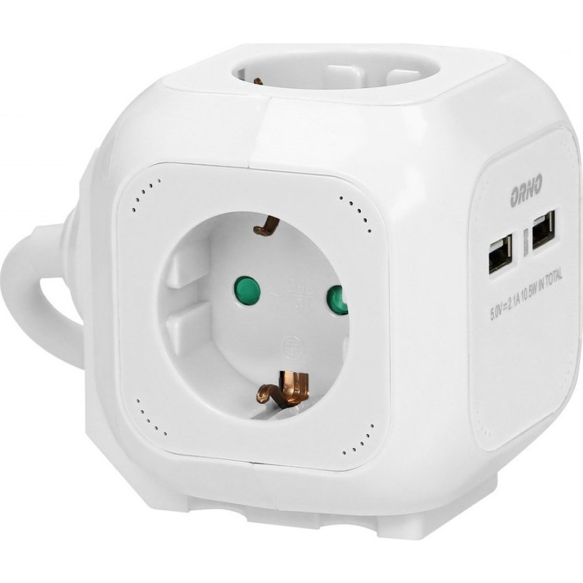 Hosszabbító Kábel 2P+Z Schuko, 2xUSB Töltő, 1,4 m (OR-AE-13144(GS)/W)