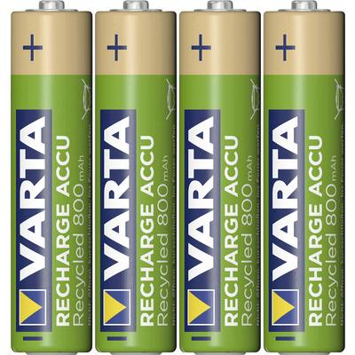 Mikroakku AAA NiMH Varta Recycled Ready to Use 800 mAh 1.2 V 4 db (5.6813101404E10)