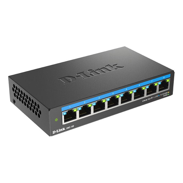 D-Link DMS-108 Beállítást nem igénylő (unmanaged) L2 2.5G Ethernet (100/1000/2500) Fekete