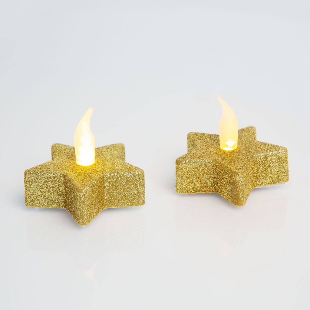 Family aranyszínű csillag alakú LED-es teamécses (55244G) (55244G)