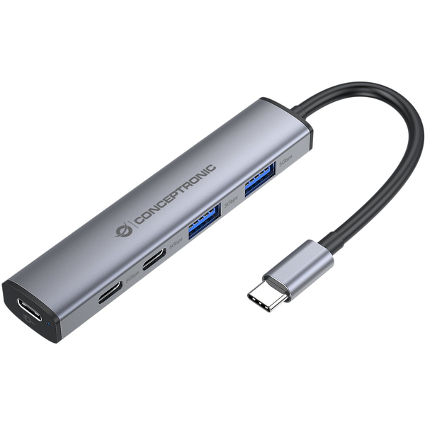 Conceptronic HUBBIES22G κατανεμητής διεπαφών USB 3.2 Gen 1 (3.1 Gen 1) Type-C 5000 Mbit/s Γκρι