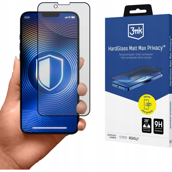 Матово защитно фолио HardGlass Matt Max Privacy, за iPhone 13 Mini, 9H, антиотблясъци