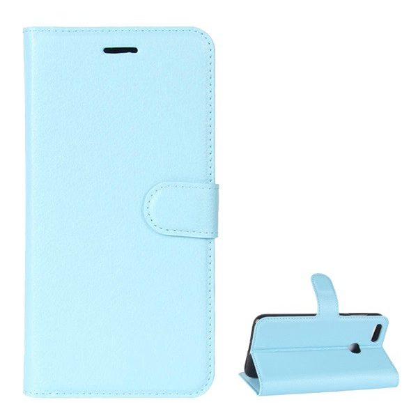 Tok álló, bőr hatású (FLIP, oldalra nyíló, asztali tartó funkció, prémium) VILÁGOSKÉK [Huawei P9 Lite Mini] (5996457726561)
