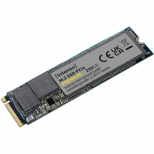 SSD памет Intenso Premium, 250 GB, M.2 NVMe 1.3, PCIe Gen3x4