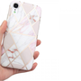 Apple iPhone 11, Szilikon tok, sokszöges márvány minta, Wooze Geometric Marble, színes/fehér