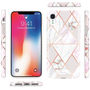 Apple iPhone 11, Szilikon tok, sokszöges márvány minta, Wooze Geometric Marble, színes/fehér