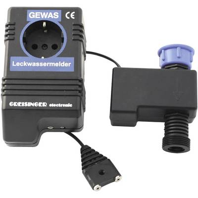 Vízszivárgás riasztó, áram és vízátfolyás lekapcsolással, 80 dB/1 m, Greisinger 105140 (601910)