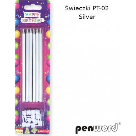Narozeninové svíčky Pt-02 Stříbrné Penword