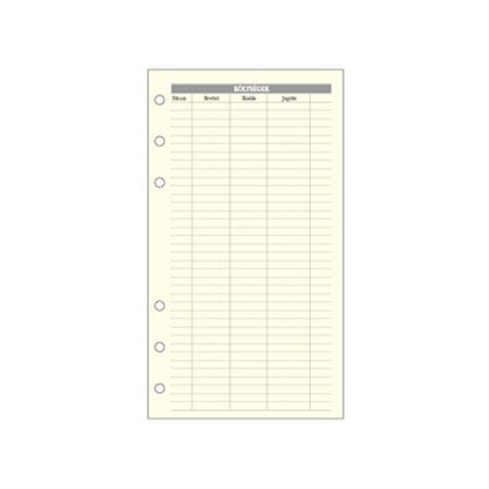 Saturnus L Kalendárium betét: költségtervező (10 lap) (18SL365-CHA)