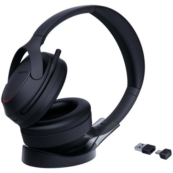 Yealink BH78 Headset Kabel & trådløs Opkald/musik USB Type-C / USB Type-A Bluetooth Opladningsstativ Sort