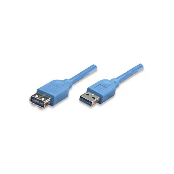 Techly 1.0m USB 3.0 A M/F USB kábel 1 M USB 3.2 Gen 1 (3.1 Gen 1) USB A Kék