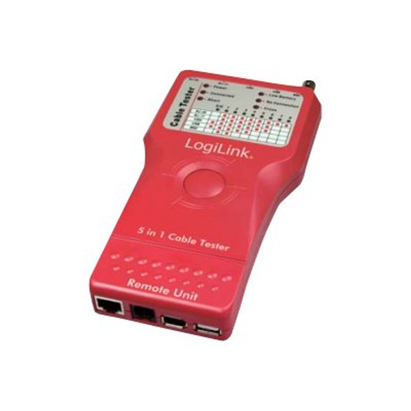 LogiLink Kabeltester RJ45/11/BNC/USB-A/IEEE1394