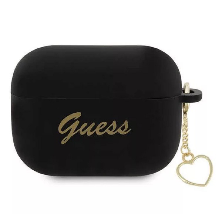 Guess Silicone Charm Heart Apple AirPods Pro 2 tok - Fekete (GUAP2LSCHSK)