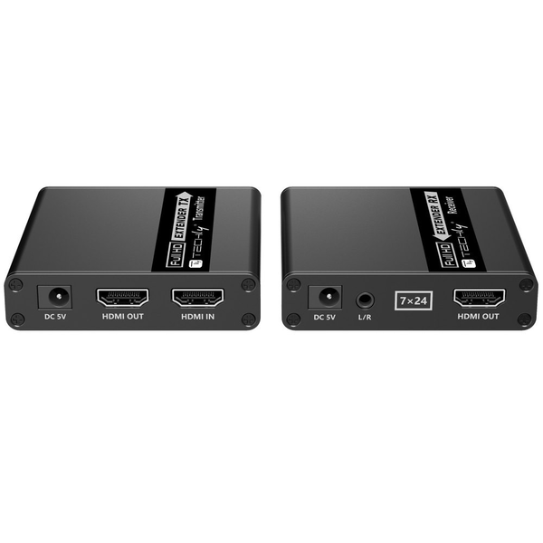 Techly IDATA EXT-E223 audió/videó jeltovábbító AV adó- és vevőegység Fekete