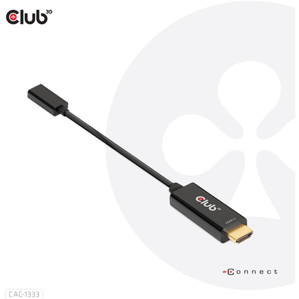CLUB3D CAC-1333 video kabel adapter 0,22 m HDMI Type A (Standaard) Zwart