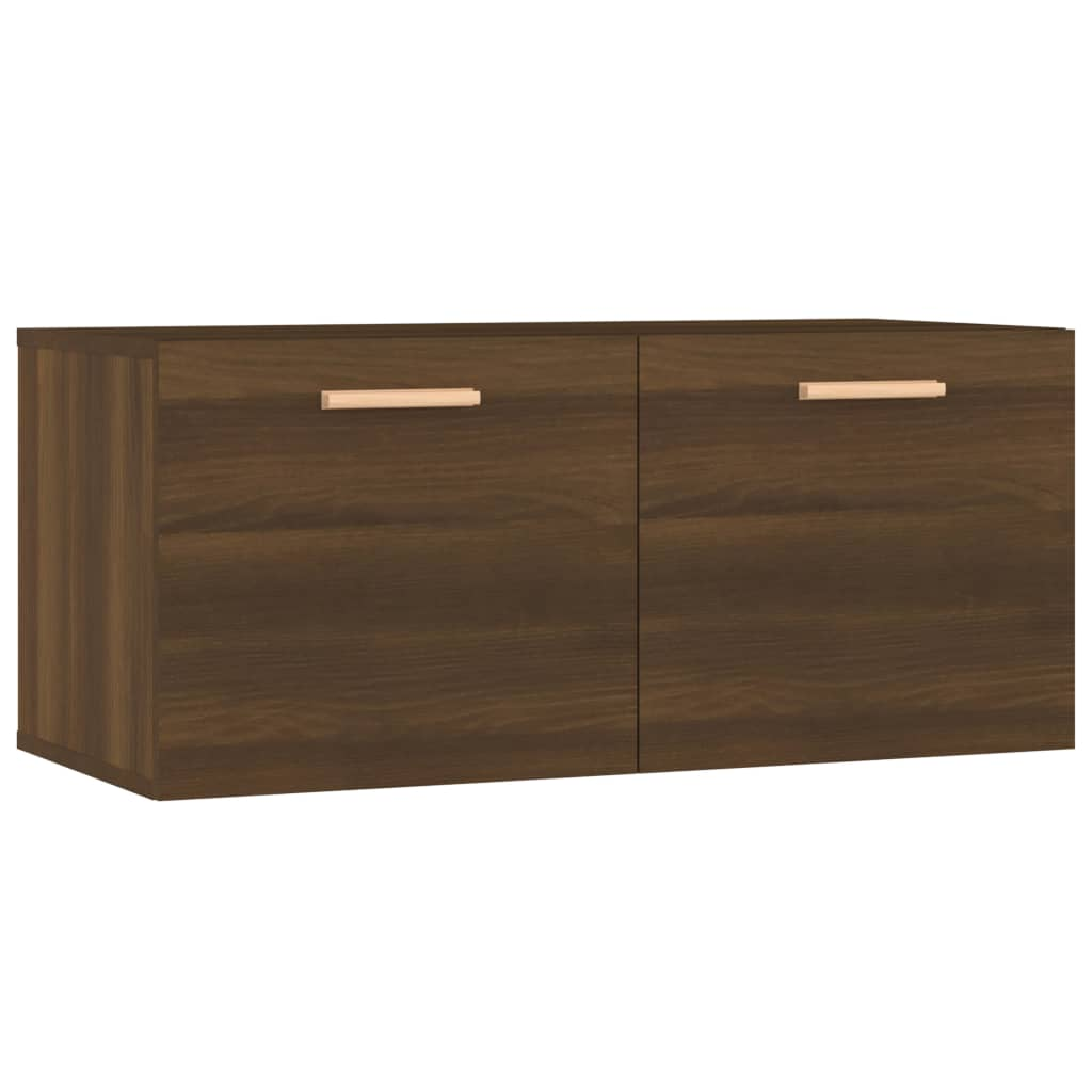 barna tölgy színű szerelt fa faliszekrény 80 x 35 x 36,5 cm (817605)