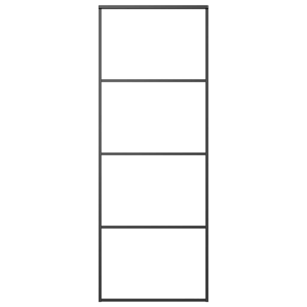 fekete matt ESG üveg és alumínium tolóajtó 76 x 205 cm (151655)