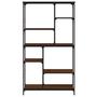 barna tölgyszínű műfa és acél könyvespolc 99 x 35,5 x 176 cm