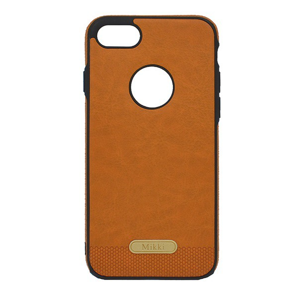 Szilikon telefonvédő (ultravékony, közepesen ütésálló, bőr hatású, logo kivágás) BARNA [Apple iPhone 8 4.7] (5996457797592)