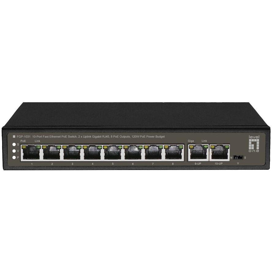 LevelOne FGP-1031 hálózati kapcsoló Beállítást nem igénylő (unmanaged) Gigabit Ethernet (10/100/1000) Ethernet-áramellátás (PoE) támogatása Fekete (FGP-1031)