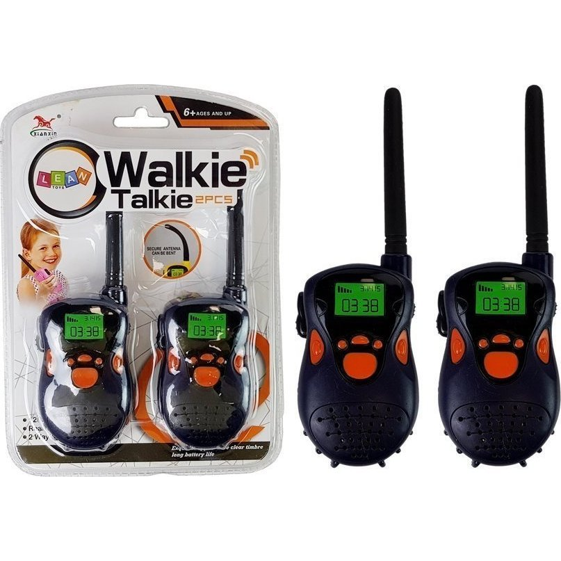 Lean Toys Walkie-Talkie Hatótávolság 100 M Sötétkék Gyerekeknek (7606)