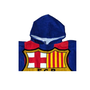 FC Barcelona Baba poncsó törölköző (60 x 120 cm) - Kék/Piros mintás