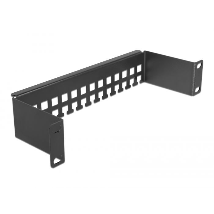 Delock 10” hálózati szekrényekhez keret alakzatú kábelbiztosító sín, 1U fekete (66678) (delock66678)