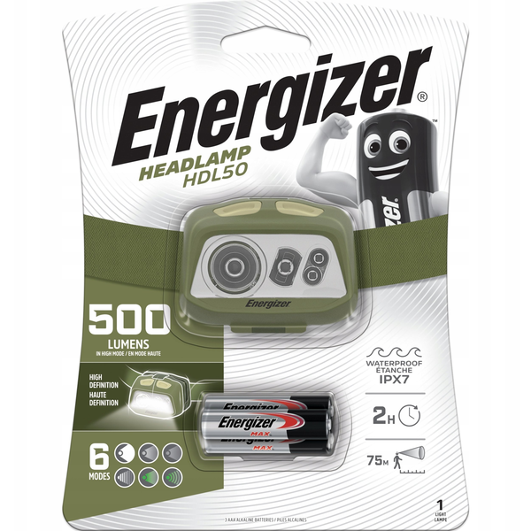 Energizer fejlámpa HDL50 + 3xAAA